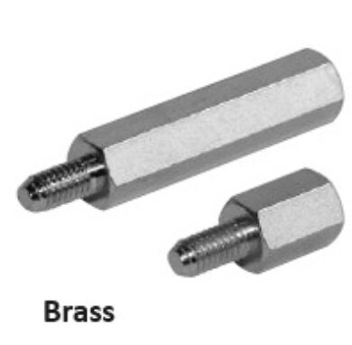 Spacer Bolt SW5-8mm, Ex/In M3 L=8mm Brass-Ni